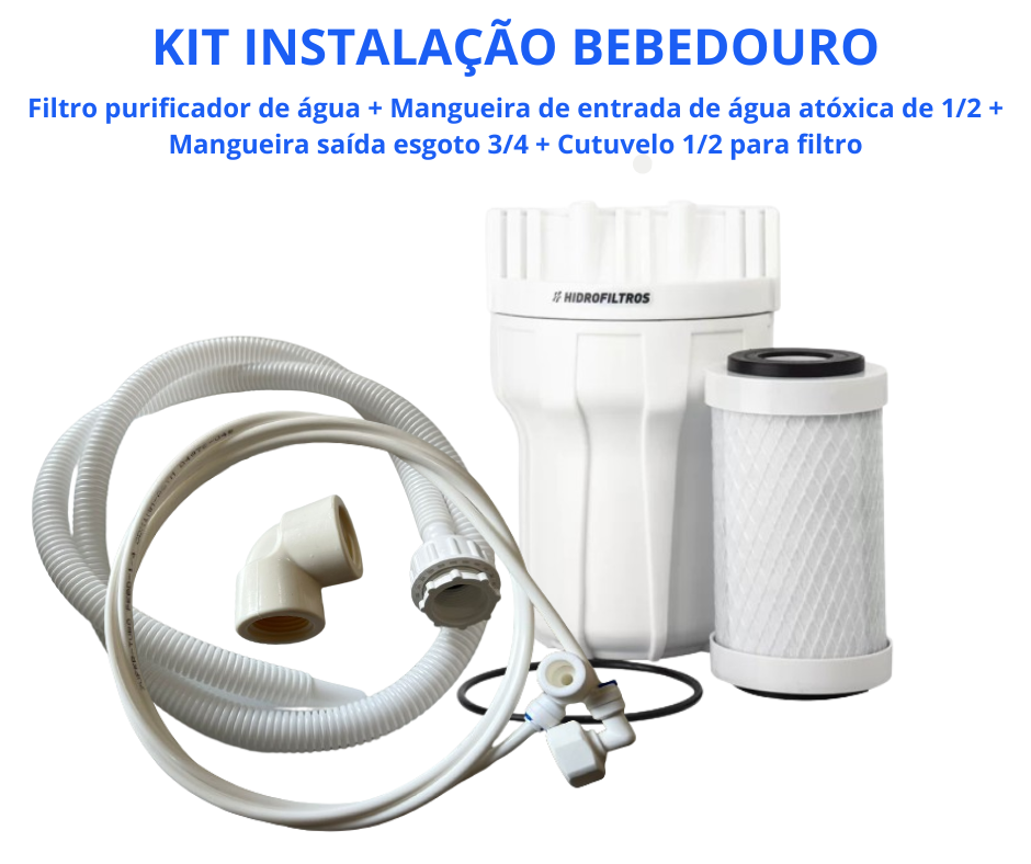 Kit Filtro Instalação De Bebedouros Industriais Refrigerador De Água