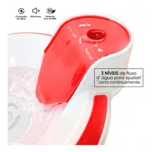 BEBEDOURO FONTE VERMELHO CÃES E GATOS COM FILTRO 2 LITROS PETLON