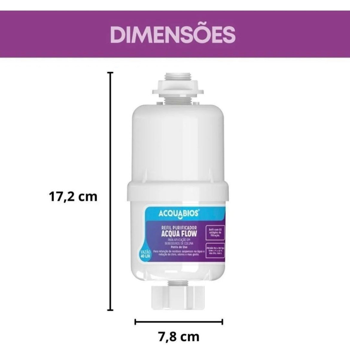 Filtro Para Bebedouros De Pressão Coluna Acqua Flow